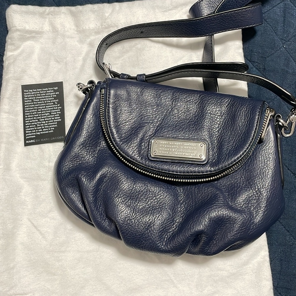 Marc by Marc Jacobs New Q Mini Natasha Cross-Body Bag India Ink NWOT